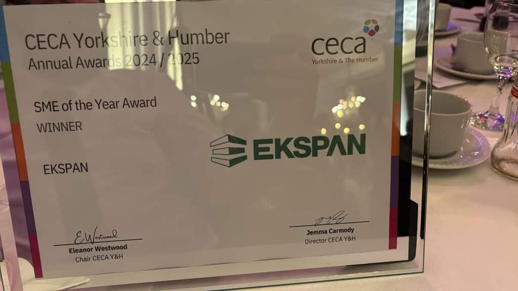 EKSPAN Named SME of the Year at CECA Yorkshire & the Humber Awards 2025 - EKSPAN